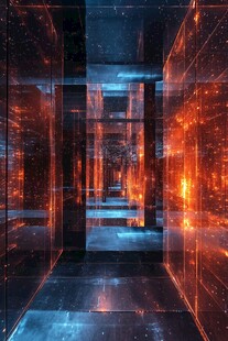 科技感未来空间数字走廊