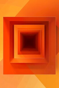 橙色立体嵌套方形几何图