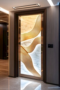 艺术玻璃门 尽显空间格调