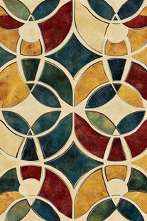 复古几何图案彩色瓷砖纹理