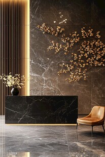 奢华大理石前台与艺术装饰