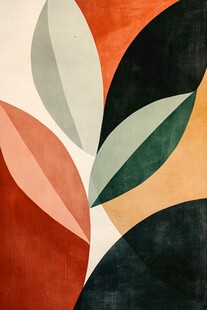 抽象树叶几何艺术图案