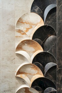 几何扇形大理石墙面装饰