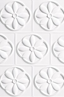白色花朵图案立体装饰砖
