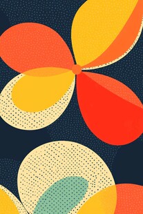 多彩几何花朵抽象图案