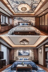 中式典雅奢华卧室设计