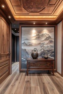 中式玄关 古韵山水装饰美