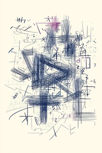 抽象线条涂鸦艺术作品