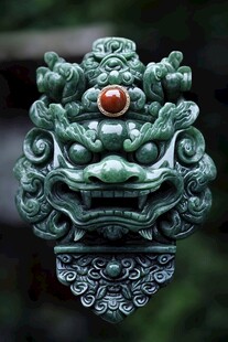 翡翠兽首玉佩