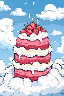 云端上的草莓梦幻蛋糕