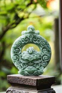 翠玉雕花佩饰