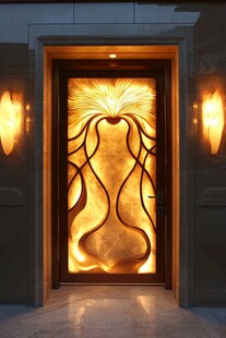 艺术透光金属入户门设计