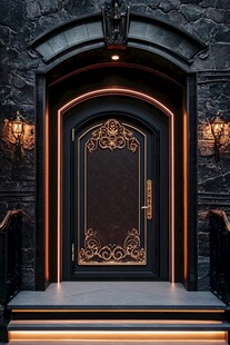 欧式奢华铁艺雕花入户门