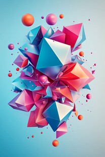 缤纷立体几何图形艺术