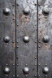 复古铆钉金属门板纹理