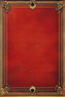 复古红底金色边框装饰背景