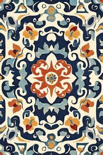 复古风几何花卉图案纹理