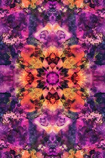 梦幻绚丽的对称抽象花纹图案