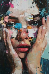 抽象笔触下的女性情感表达