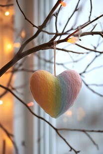 彩虹爱心挂饰 温馨小景