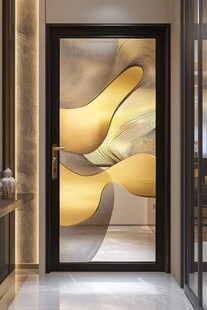 现代艺术玻璃门装饰设计