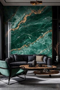 奢华绿晶岩客厅装饰风格