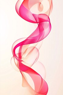 粉色飘逸动感曲线丝带