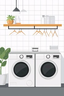 现代简约风的洗衣房一角
