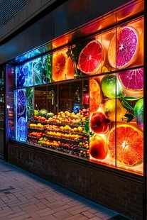 缤纷水果橱窗 点亮街头