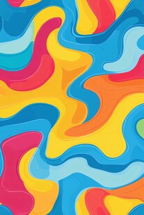 多彩流体波纹抽象图案
