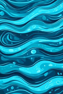 蓝色海洋波浪无缝图案