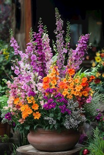 多彩花卉盆栽 绽放绚烂生机