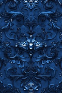 深蓝色立体花纹装饰图案