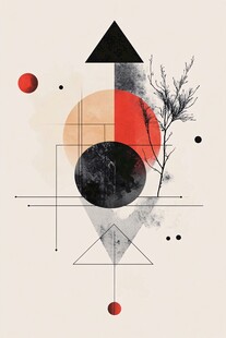 几何抽象艺术构成插画