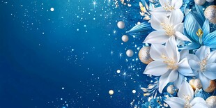 梦幻蓝调花卉背景图