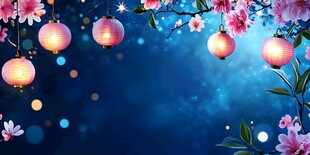 梦幻花灯与繁花夜景图