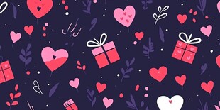 浪漫爱心礼物图案背景图