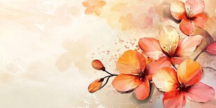 水彩风艳丽花卉背景图