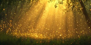 梦幻森林洒下金色光芒