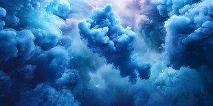 梦幻蓝色云海壮丽景观