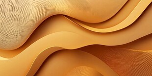 金色流动质感立体波浪背景