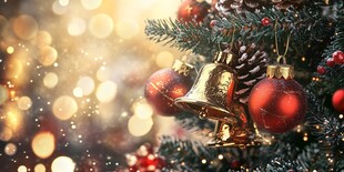 圣诞树上的精美节日装饰