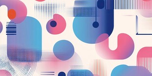 几何抽象风多彩图案背景