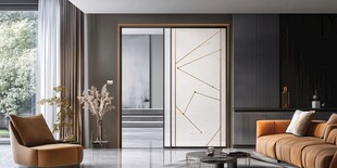 现代简约风客厅与时尚移门