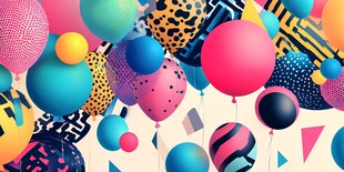 缤纷多彩气球艺术图案