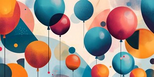 多彩气球的梦幻艺术画面