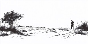 孤身漫步荒野