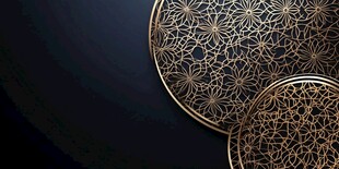 黑金花纹圆盘装饰背景图