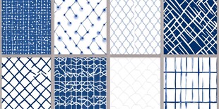 蓝白几何纹理图案集合