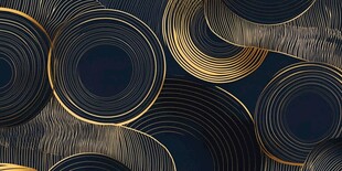 黑金圆环抽象纹理背景图